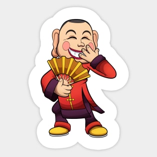 Man With Chinese Smiling Mask Sticker